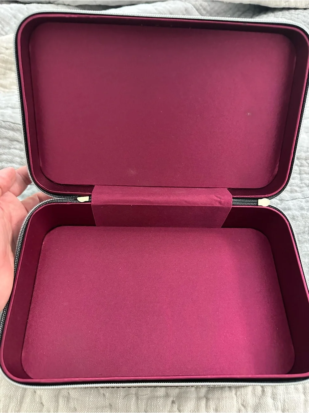 Lancôme Faux Leather Travel Makeup Train Case with Gold Zippers